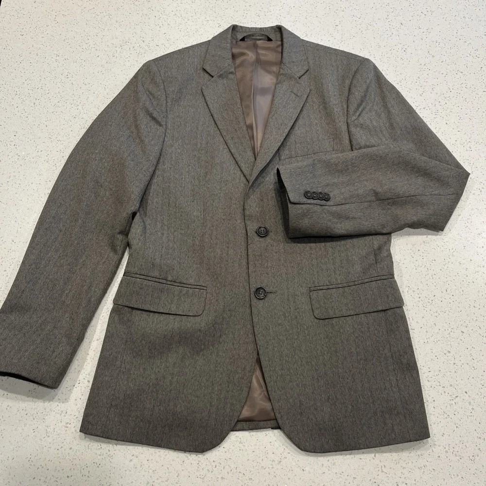 Banana Republic Blazer Mens 38S Gray Tailored Slim Textured Suit Jacket 2 Button